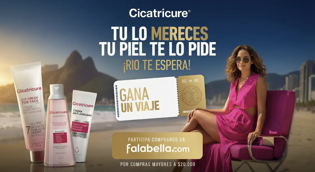 Campaña Cicatricure con Falabella que sortea un viaje a Río de Janeiro