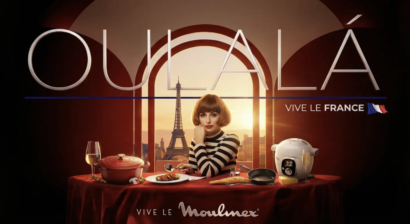 Campaña Ouh là là de Moulinex con una escena parisina y productos de cocina