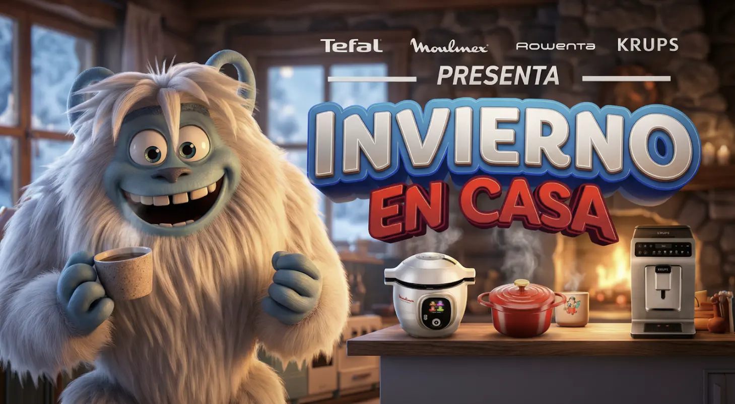 Campaña Invierno en Casa de Tefal, Moulinex, Rowenta y Krups con personaje de nieve