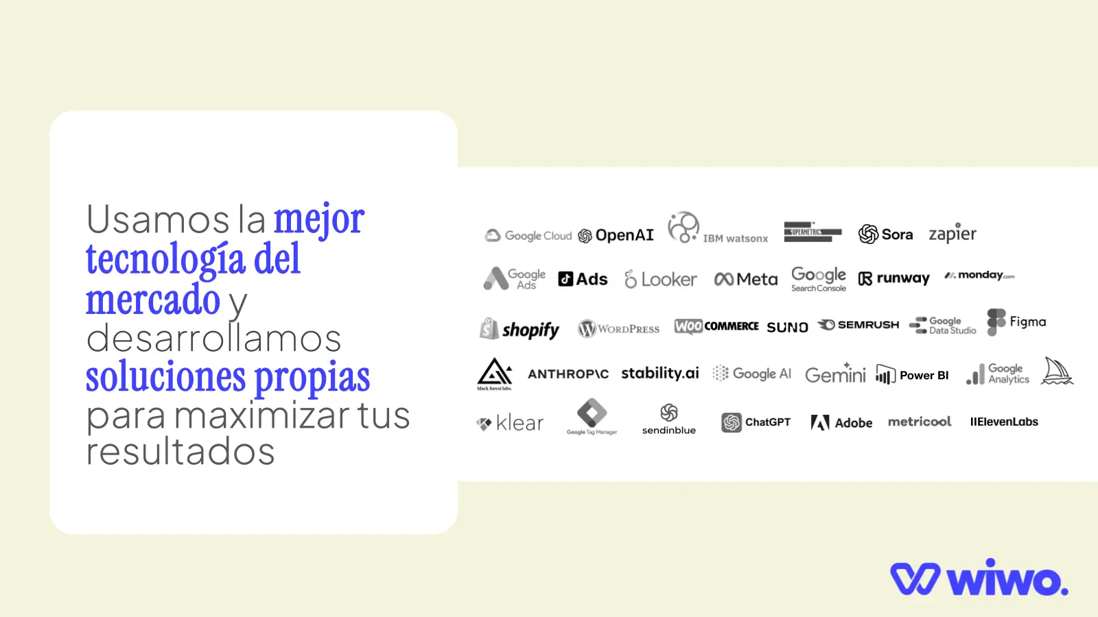 Tecnologías utilizadas en la operación de marketing, datos y producto