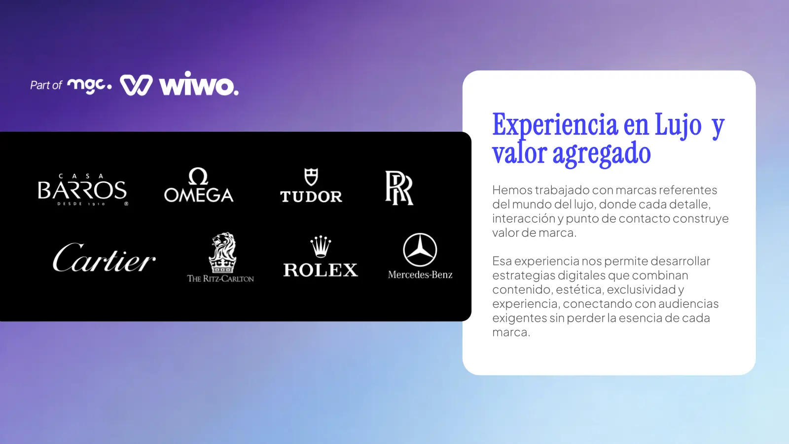 Selección validada de experiencia histórica del talento en marcas de lujo