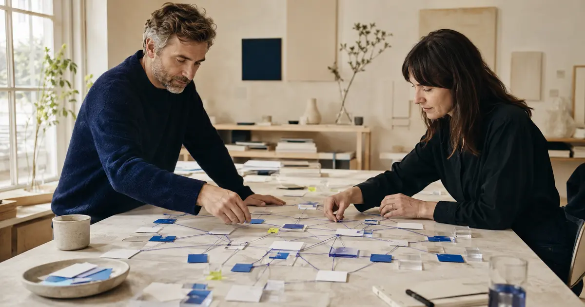 Visual editorial sobre datos estructurados y entidades de marca