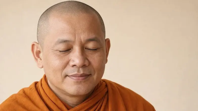 宣言肖像:一位神情平静、闭着眼睛的人