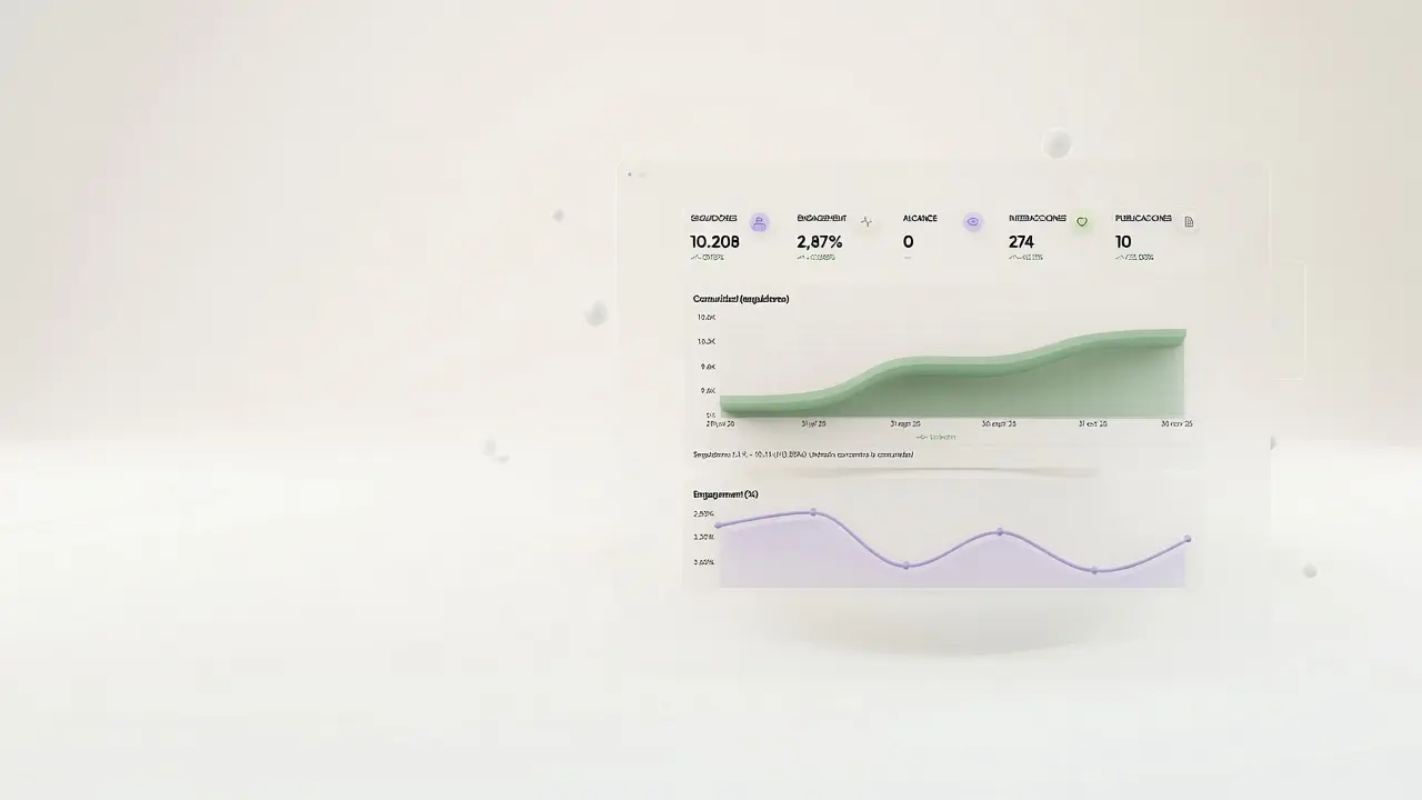 Representación editorial de métricas, crecimiento y engagement dentro de Wiwo.MetriQ