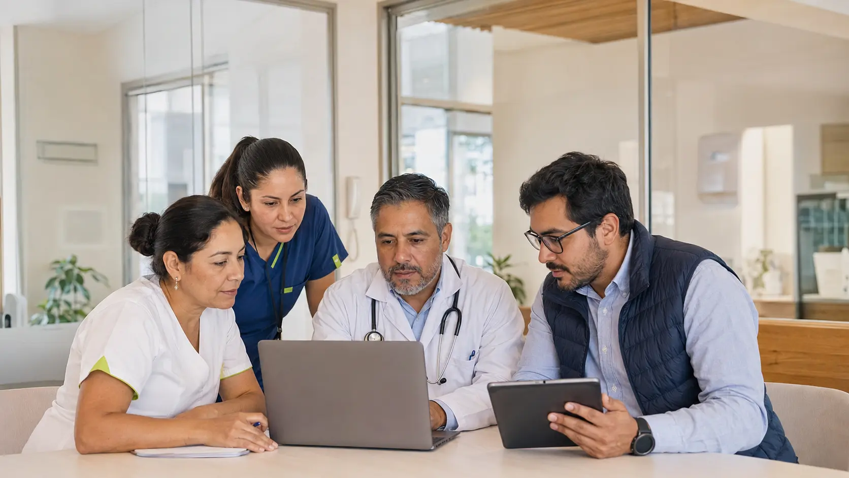 Centro de salud monitoreando datos con plataforma Wiwo
